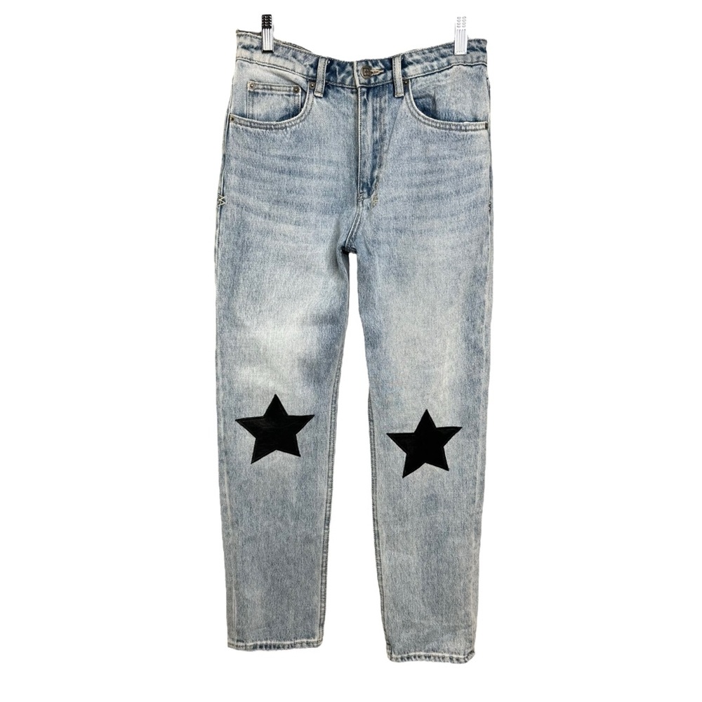 Ksubi Jeans Nine O Lucky Star High Rise Slim Staight Ankle Cropped Medium Wash - Picture 3 of 12
